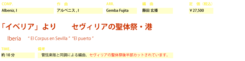 吹奏楽　アルベニス　イベリア